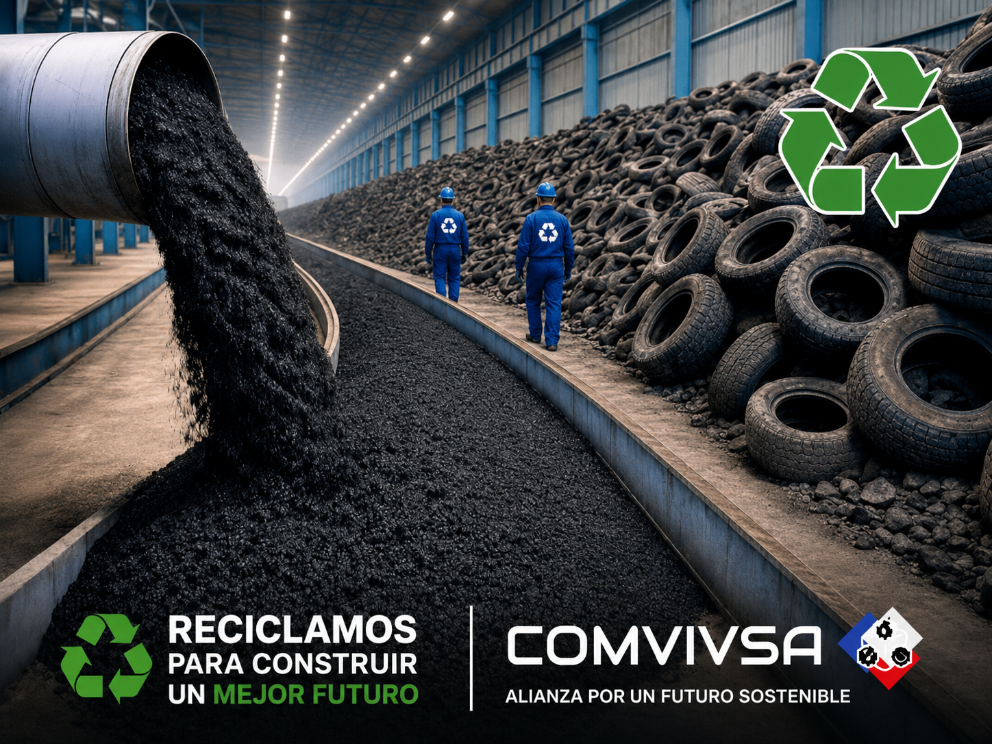 Proceso de reutilización de neumáticos - COMVIVSA